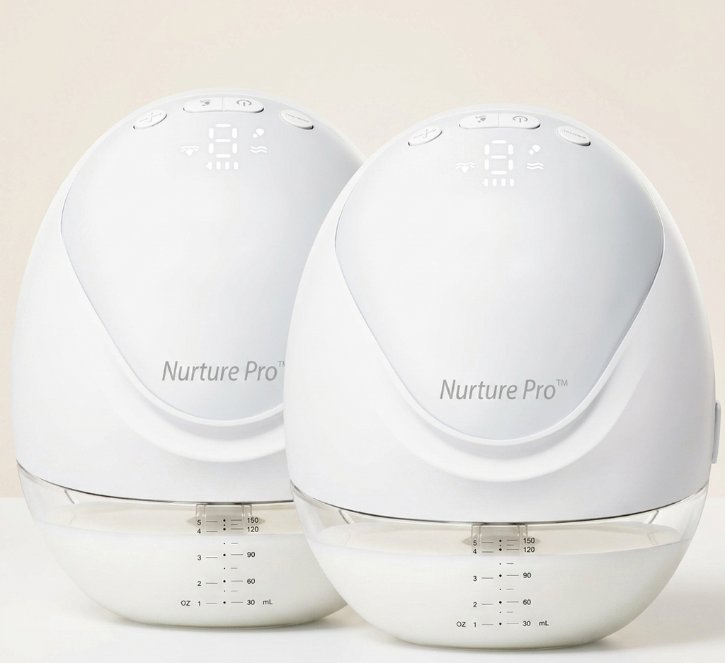 Two Nurture Pro breast pumps on a light background